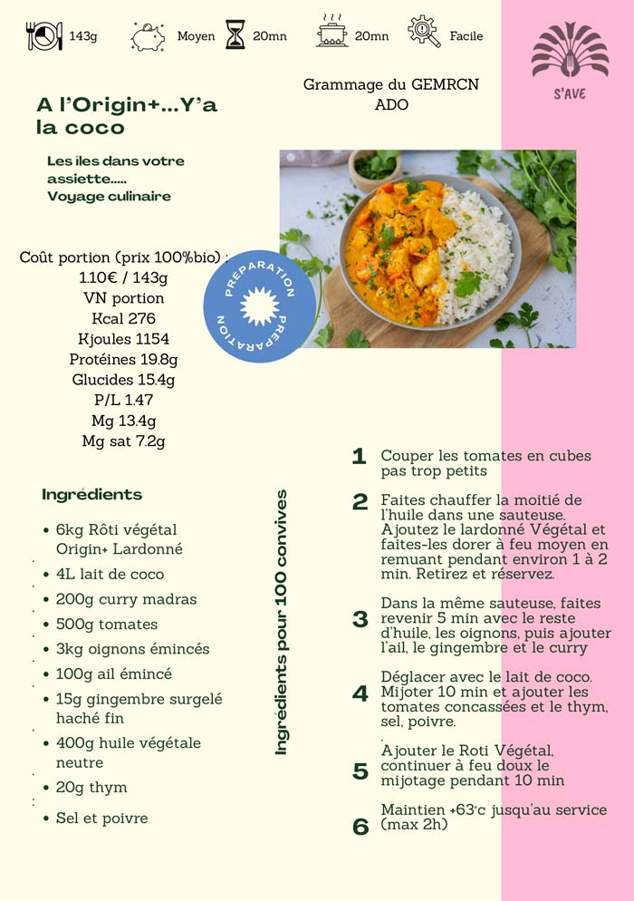 Origin+-coco-curry-SAVE Burger végétal recette